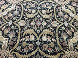Uzbekistan Rug Hand Knotted Oriental Rug Large Very Fine Imperial Silk Tabriz Oriental Rug 9'x12'2