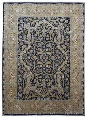 Uzbekistan Rug Hand Knotted Oriental Rug Large Very Fine Imperial Silk Tabriz Oriental Rug 9'x12'2