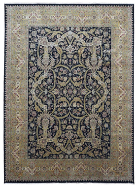 Uzbekistan Rug Hand Knotted Oriental Rug Large Very Fine Imperial Silk Tabriz Oriental Rug 9'x12'2