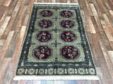 Uzbekistan Rug Hand Knotted Oriental Rug Royal Bukhara With Silk Oriental Rug 3'6X5'7