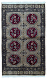 Uzbekistan Rug Hand Knotted Oriental Rug Royal Bukhara With Silk Oriental Rug 3'6X5'7