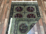 Uzbekistan Rug Hand Knotted Oriental Rug Royal Bukhara With Silk Oriental Rug 3'6X5'7