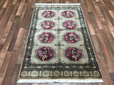 Uzbekistan Rug Hand Knotted Oriental Rug Royal Bukhara With Silk Oriental Rug 3'6X5'7