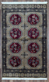 Uzbekistan Rug Hand Knotted Oriental Rug Royal Bukhara With Silk Oriental Rug 3'6X5'7