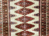 Uzbekistan Rug Hand Knotted Oriental Rug Semi Antique Persian Bukhara Rug 2'11X4'5