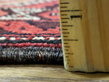 Uzbekistan Rug Hand Knotted Oriental Rug Semi Antique Persian Bukhara Runner 1'8X6'6