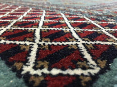 Uzbekistan Rug Hand Knotted Oriental Rug Semi-Antique Very Fine Karakul Wool Bukhara Oriental Rug 4’x6'4