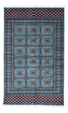 Uzbekistan Rug Hand Knotted Oriental Rug Semi-Antique Very Fine Karakul Wool Bukhara Oriental Rug 4’x6'4