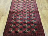 Uzbekistan Rug Hand Knotted Oriental Rug Small Semi-Antique Bukhara Area Rug 3'5 x 5'