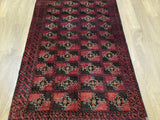 Uzbekistan Rug Hand Knotted Oriental Rug Small Semi-Antique Bukhara Area Rug 3'5 x 5'