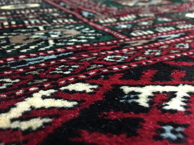 Uzbekistan Rug Hand Knotted Oriental Rug Small Signed Bukhara Oriental Rug 4'X6'
