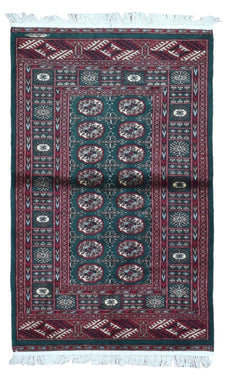Uzbekistan Rug Hand Knotted Oriental Rug Small Signed Bukhara Oriental Rug 4'X6'